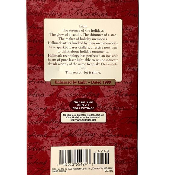 Hallmark 1999 Keepsake Laser Gallery Ornament, A Wish for Peace - Picture 2 of 9